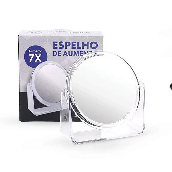 ESPELHO DE AUMENTO 7X - COM SUPORTE DE MESA - KLASS VOUGH
