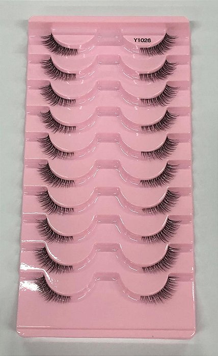 CARTELA DE CÍLIOS 3D - 10 PARES - CANTO EXTERNO - MODELO Y1026