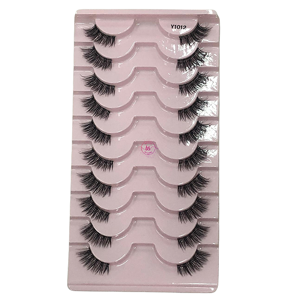 CARTELA DE CÍLIOS 3D - 10 PARES - CANTO EXTERNO - MODELO Y1012