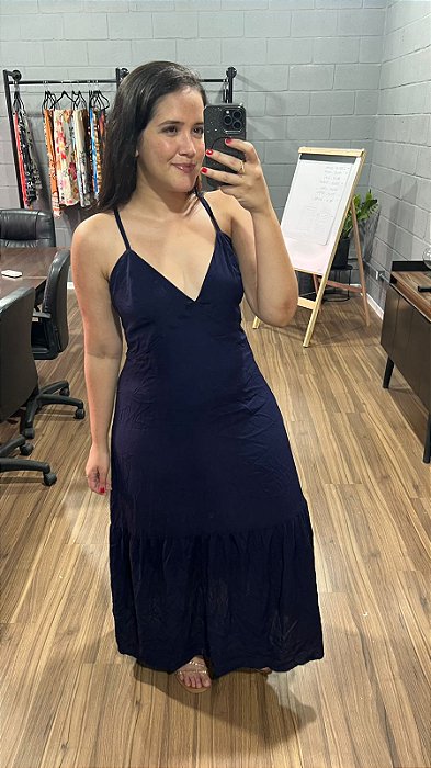 Vestido Longo Martina - Azul Escuro