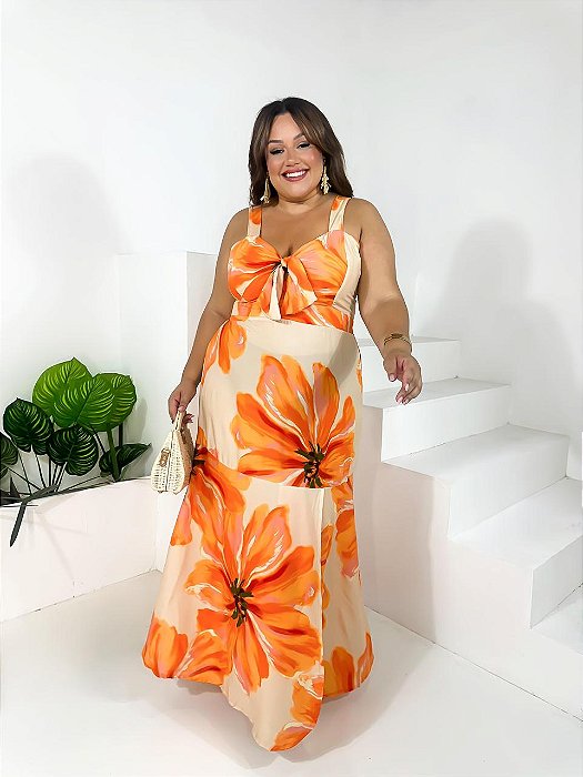 Vestido Crystal Plus Laranja