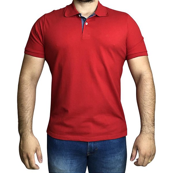 Camiseta Ogochi Gola Polo Vermelho - Loja Piovezana