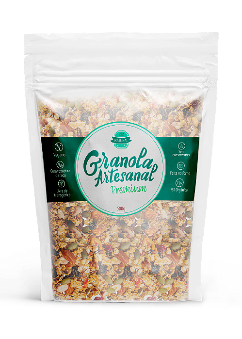 Granola Artesanal Premium 500g. 75% orgânica.