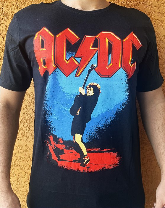 Camiseta ACDC Angus Young Preto Velaris Presentes e papelaria