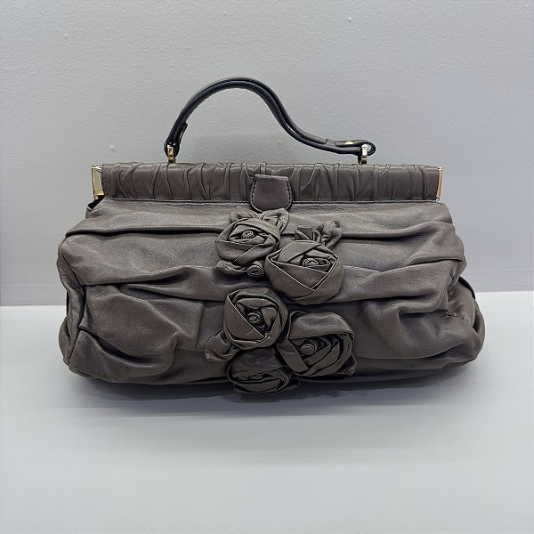 Bolsa Valentino Petale Rose em Couro - Rara Borgonha