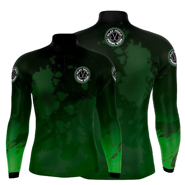 Camisa Play Pesca Verde Camuflado Adulto