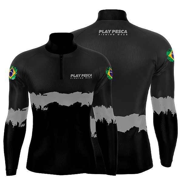 Camisa Play Pesca Cinza Adulto