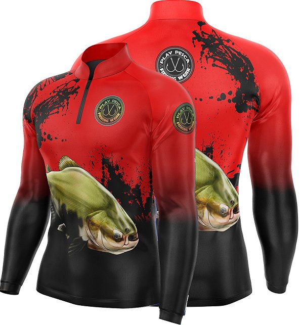 Camisa Play Pesca Tamba Vermelho Adulto