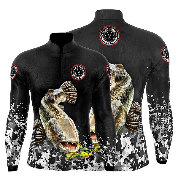 Camisa Play Pesca Traíra Cinza Adulto