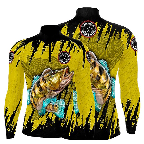 Camisa Play Pesca Tucunaré Amarelo Adulto