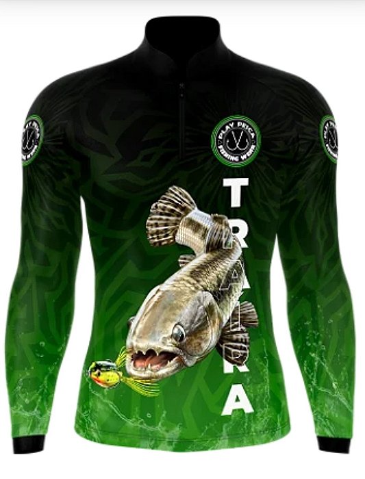 Camisa Play Pesca Traíra Verde Adulto