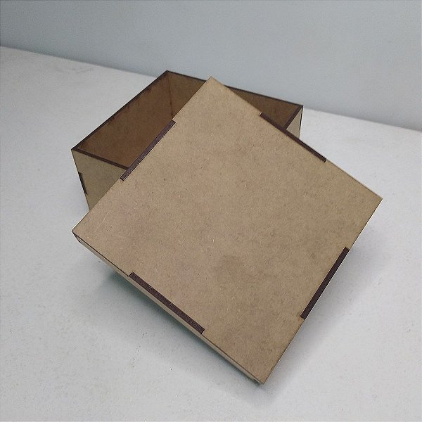 Caixa Quadrada com Tampa MDF 15cm de altura