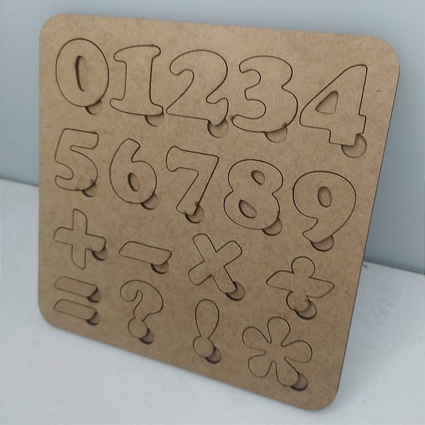 Jogo de Encaixe Matemática MDF