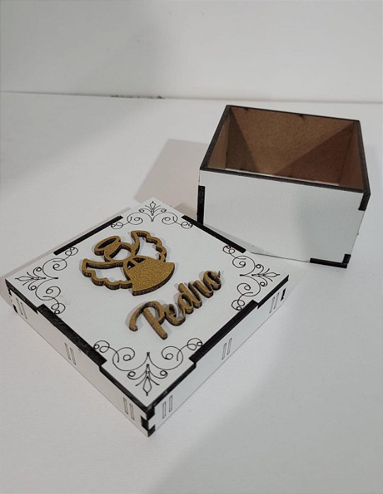 Caixa com Aplique Anjinho MDF