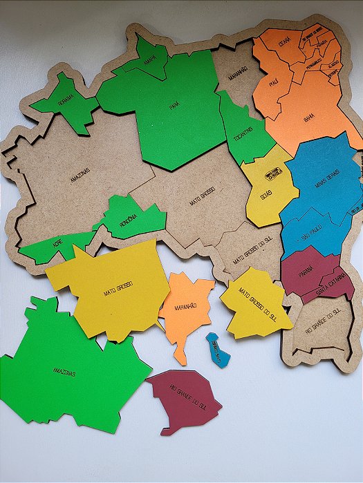 Quebra-Cabeça Brasil MDF Colorido