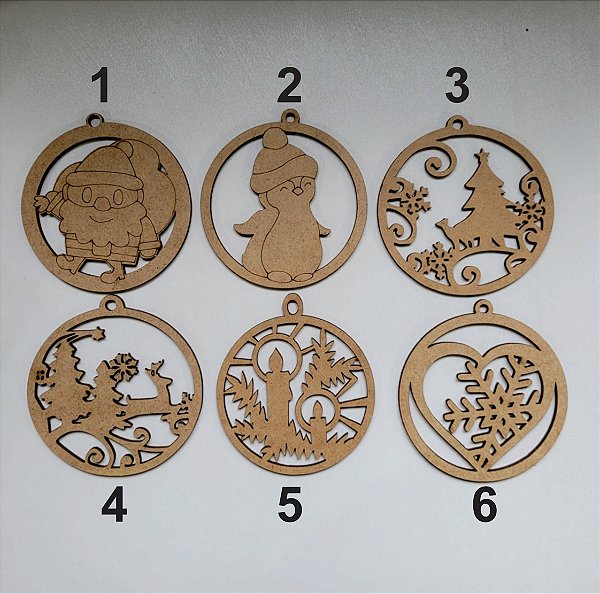 Bola de Natal 9cm MDF
