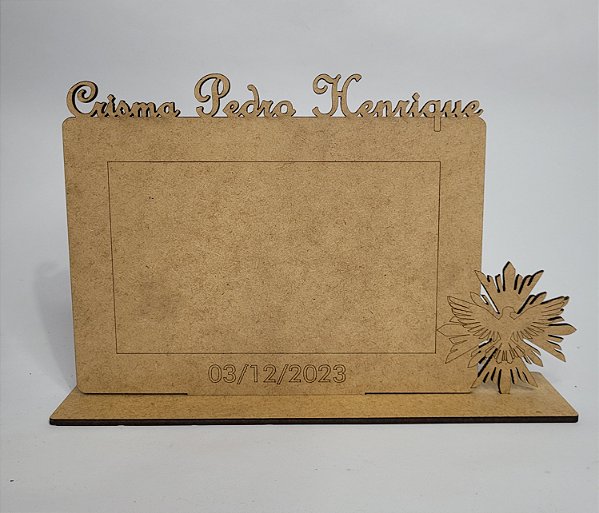 Porta Retrato Crisma Personalizado MDF