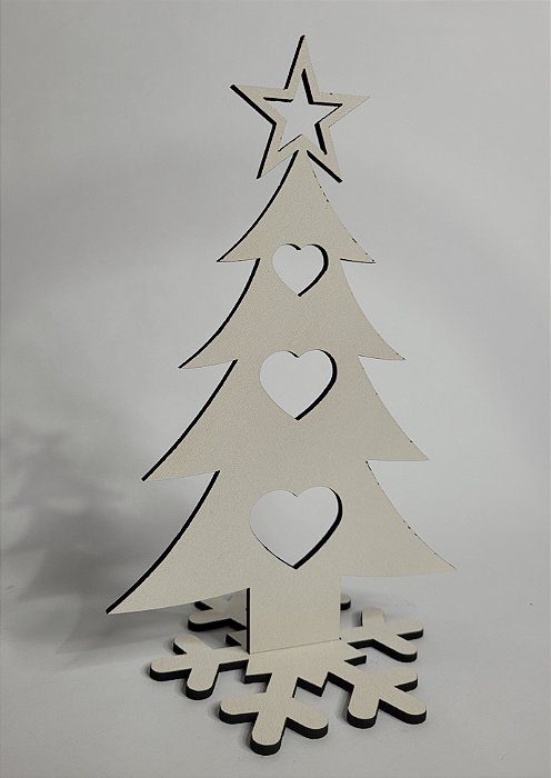 Árvore de Natal Corações MDF Branco