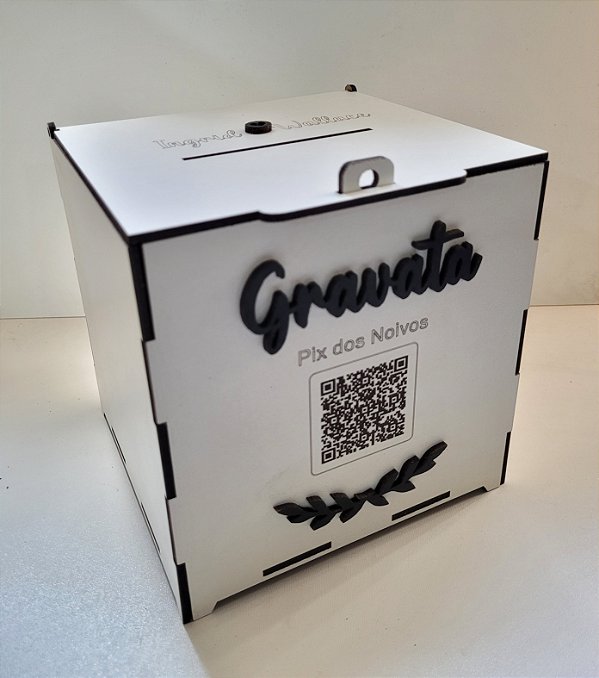 Caixa Pix dos Noivos Gravata MDF