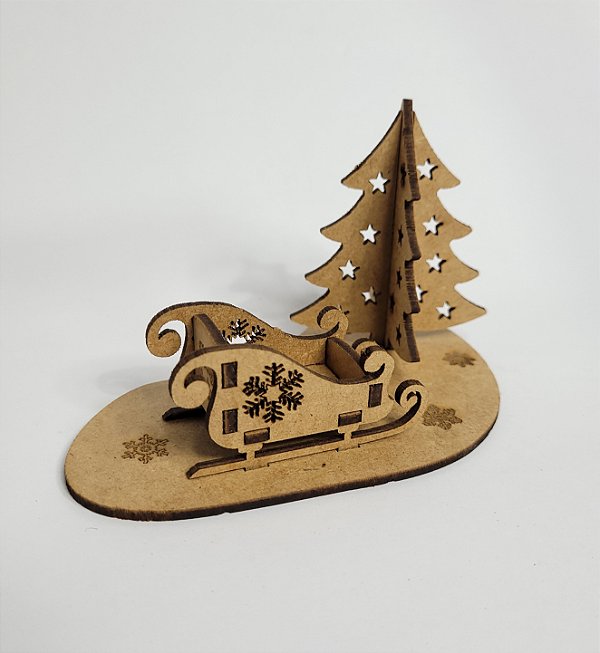 Enfeite Árvore de Natal + Trenó MDF