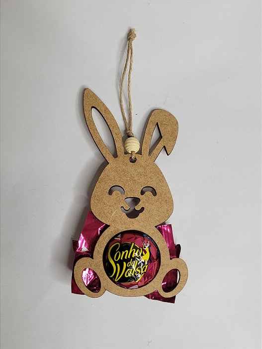 Pingente Porta Bombom Coelho MDF
