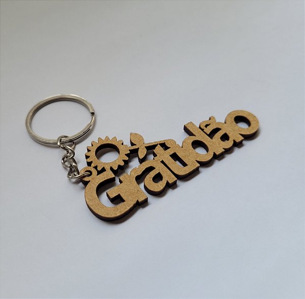 Chaveiro Escrita Gratidão MDF cru