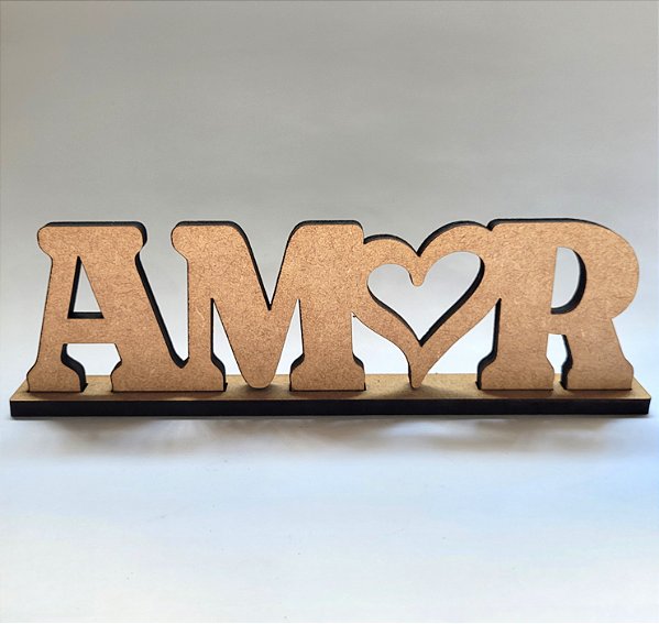 Amor Palavra de Mesa com Base MDF