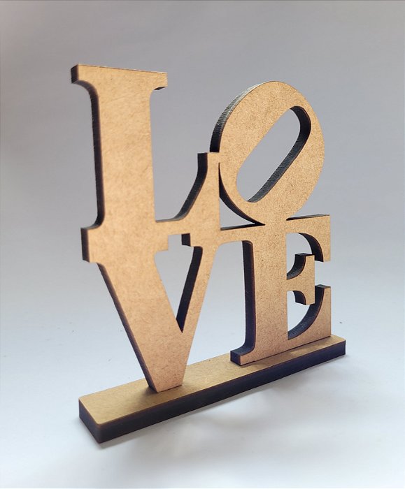 Love Palavra de Mesa com Base MDF