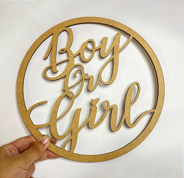 Placa Boy or Girl Círculo MDF