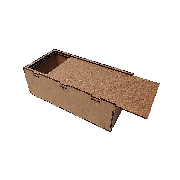 Estojo Retangular com Tampa Simples Deslizante MDF 7cm de altura