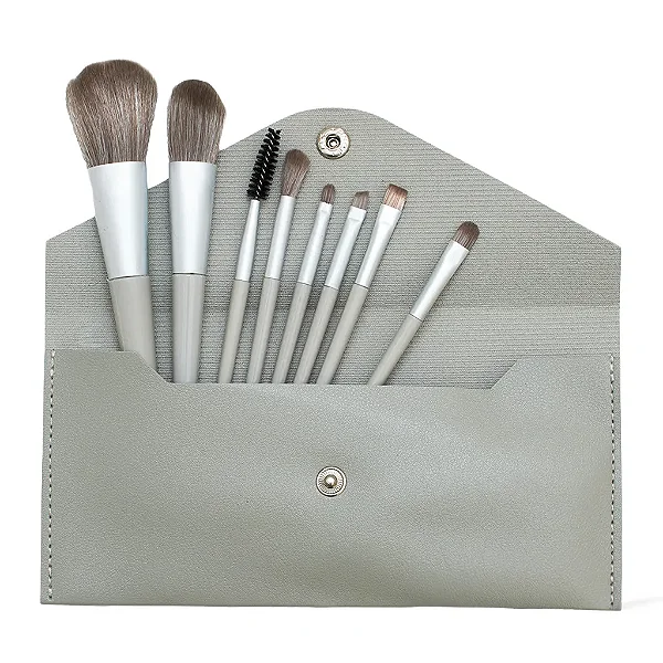 Kit Com 8 Pincéis Para Maquiagem Alleva