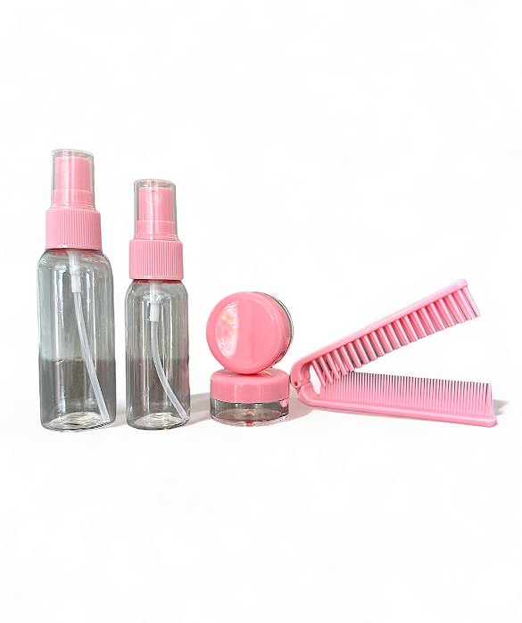 Kit para Viagem com 5 Frascos e Mini Nécessaire