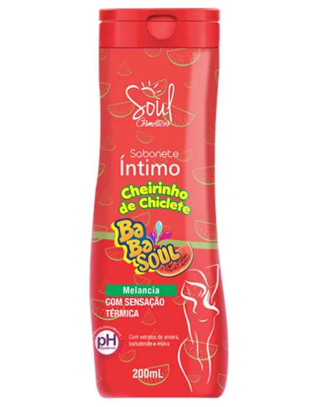 Sabonete Íntimo Cheirinho de Chiclete Melancia 200ml Soul Cosmeticos