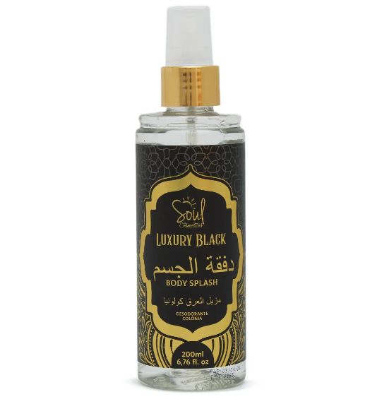 Body Splash Luxury Black Desodorante Colônia Soul Cosméticos 200ml