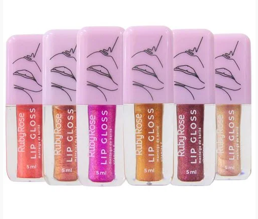 Lip Gloss Manteiga de Karité Vitamina e Ruby Rose