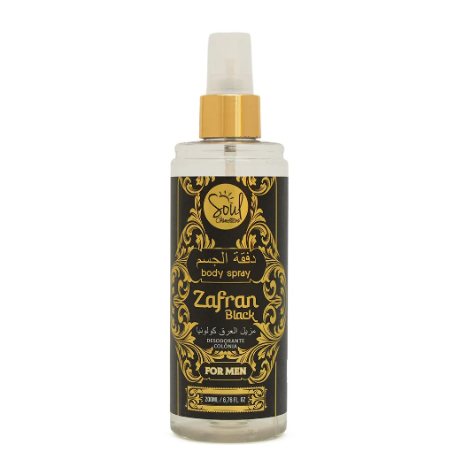 Body Splash Zafran Black Desodorante Colônia Soul Cosméticos 200ml