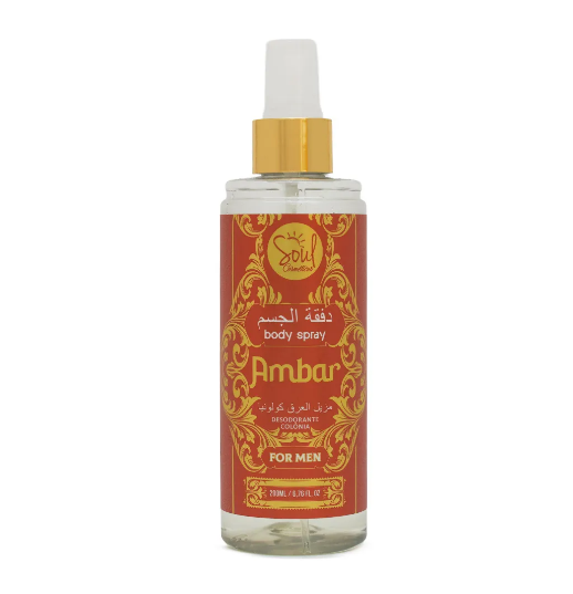 Body Splash Ambar Desodorante Colônia Soul Cosméticos 200ml