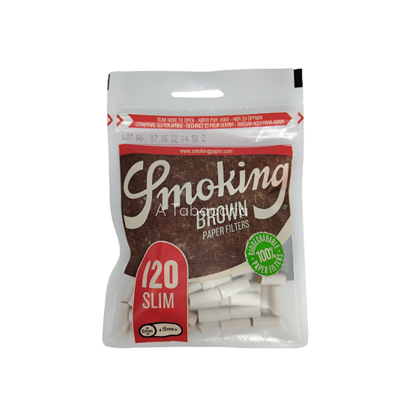 Filtros Smoking Slim Brown De 15mm - Pacote C/ 120