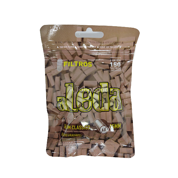 Filtros aLeda Slim Biodegradável De 15mm - Pacote C/ 150