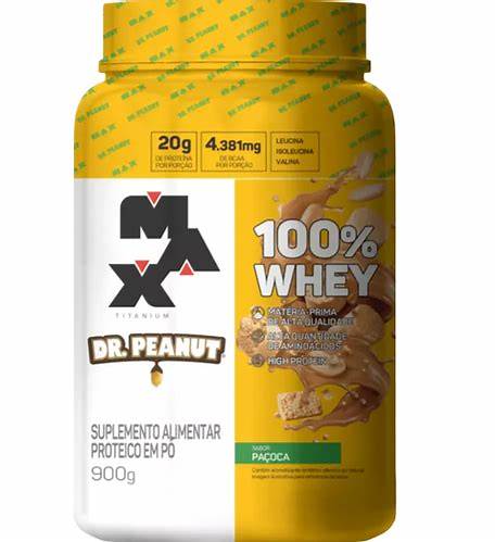 Whey 100% Pote 900g Max Titanium Dr. Peanut Paçoca