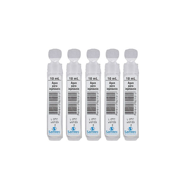 Samtec Água para injeção 10ml (kit com cinco unidades)