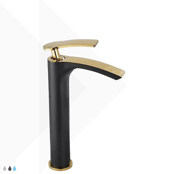 Torneira Monocomando Classic - Ouro/Black