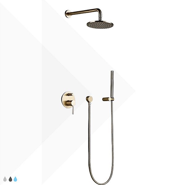 Kit Chuveiro Completo Lux Gold 30x30