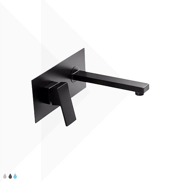 Torneira Monocomando de Parede Michigan - Black