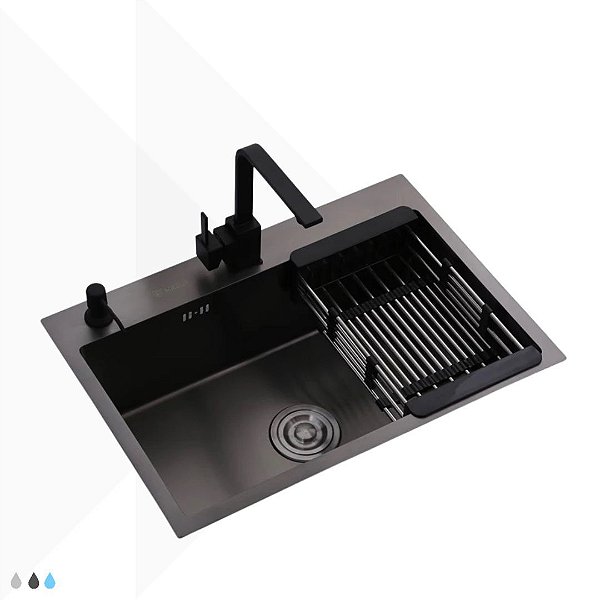 Cuba de Cozinha Inox Kylia - Grafite  45x45