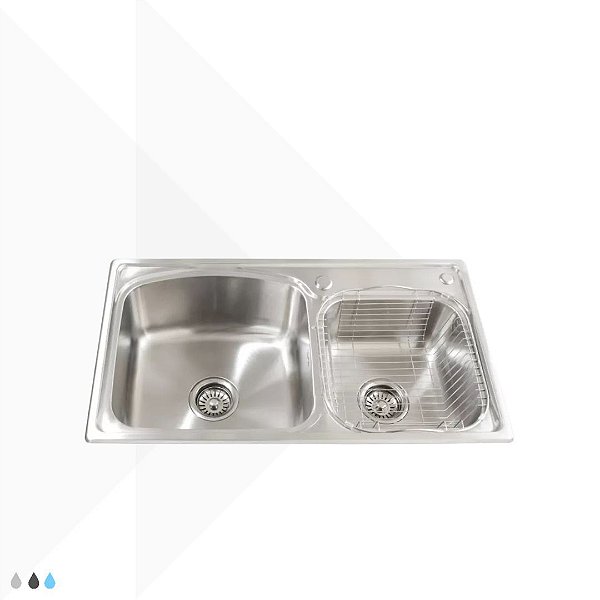 Cuba Pia Dupla de Cozinha em Inox 304 Gourmet com Acessórios