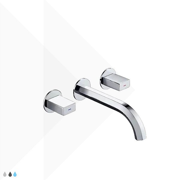 Torneira Duplo Comando de Parede Marselha - Cromado