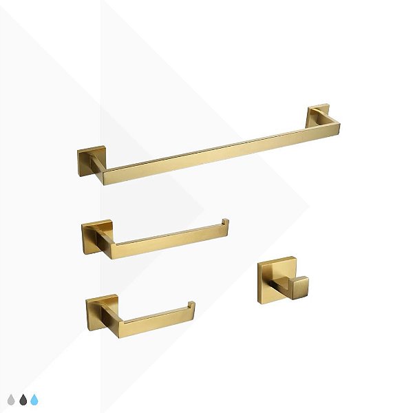 Kit Metais Linear - Ouro Escovado