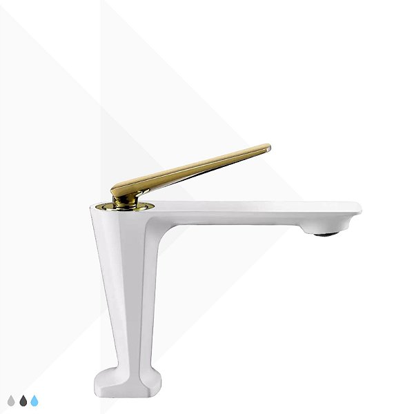 Torneira Monocomando Cali -  White/Gold