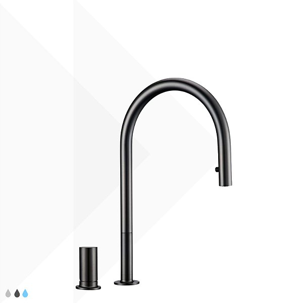 Torneira Monocomando Gourmet Manopla separada - Grey Escovado